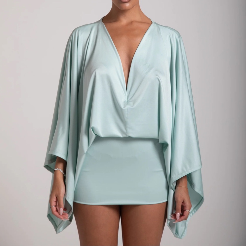 BREADAESHON ISLA MINI DRESS LIGHT MINT GREEN